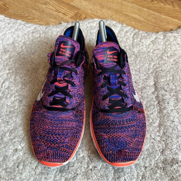 Women's Nike Free 5.0 TR Fit 4 Print Training Sneaker Purple White Coral Shoes - Picture 2 of 9